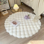 Round Area Rug Faux Fur Non-Slip Machine Washable
