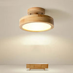 Round Ceiling Lamp Dimmable LED Wood & Acrylic