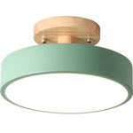 Round Ceiling Lamp Dimmable LED Wood & Acrylic