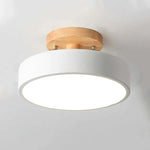 Round Ceiling Lamp Dimmable LED Wood & Acrylic