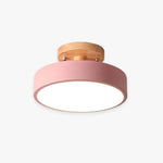 Round Ceiling Lamp Dimmable LED Wood & Acrylic
