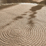 Round Jute Rug Handwoven Reversible Low-Shedding