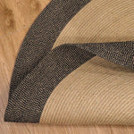 Round Jute Rug Handwoven Reversible Low-Shedding