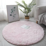 Round Plush Rug Ultra-Soft High-Pile 2-Inch Height