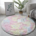 Round Plush Rug Ultra-Soft High-Pile 2-Inch Height