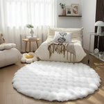 Round Shag Rug Soft Polyester Machine Washable