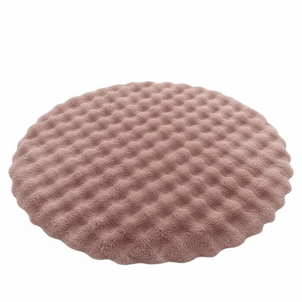 Round Shag Rug Soft Polyester Machine Washable