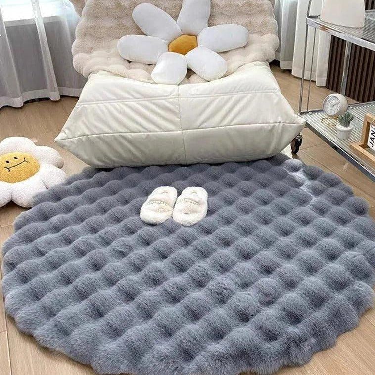 Round Shag Rug Soft Polyester Machine Washable