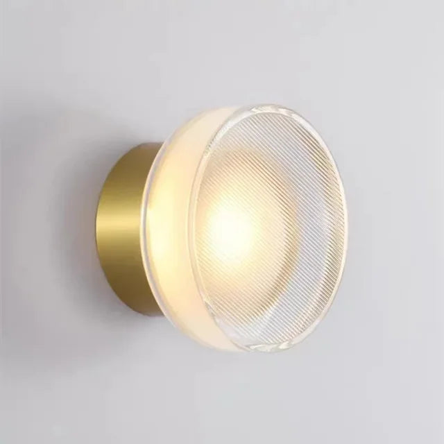 Round Wall Lamp Metal Built-In LED Warm Ambient