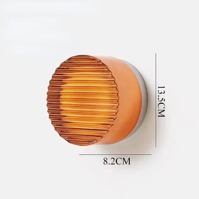 Round Wall Lamp Metal Built-In LED Warm Ambient