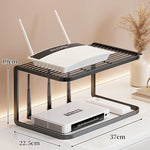 Router Stand Ventilated Slatted Multi-Tier Cable-Friendly Storage