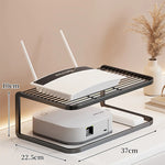 Router Stand Ventilated Slatted Multi-Tier Cable-Friendly Storage