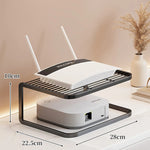Router Stand Ventilated Slatted Multi-Tier Cable-Friendly Storage