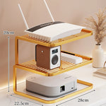 Router Stand Ventilated Slatted Multi-Tier Cable-Friendly Storage