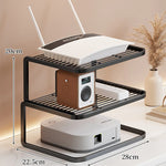 Router Stand Ventilated Slatted Multi-Tier Cable-Friendly Storage