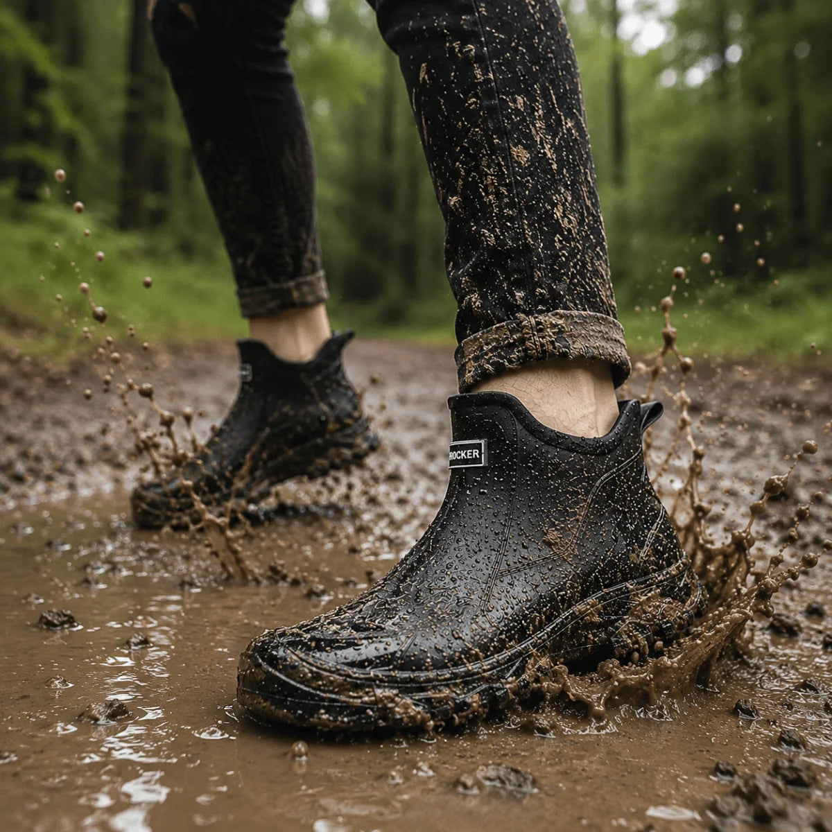Rubber Boots Water-Repellent Slip-Resistant Sole