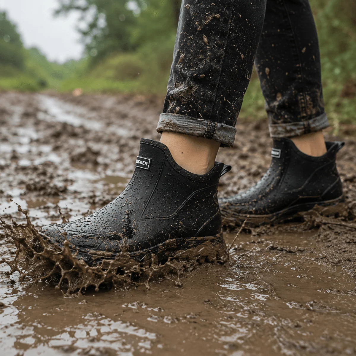 Rubber Boots Water-Repellent Slip-Resistant Sole