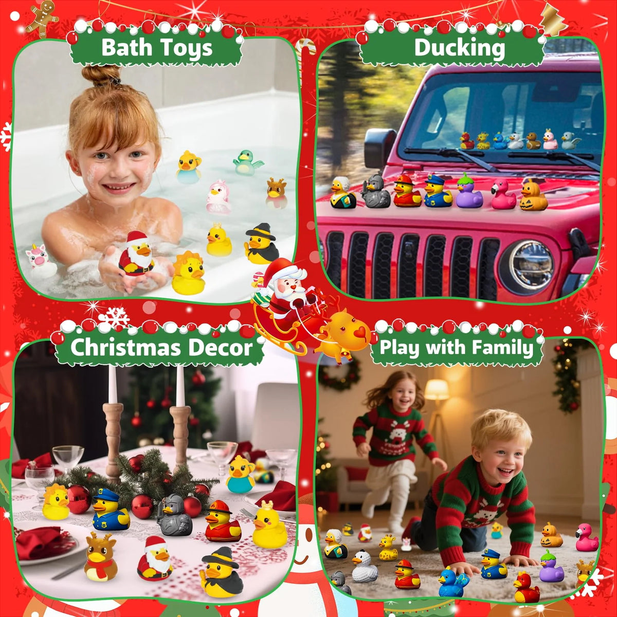 Rubber Duck Advent Calendar 24-Piece Holiday Bath Toy Set