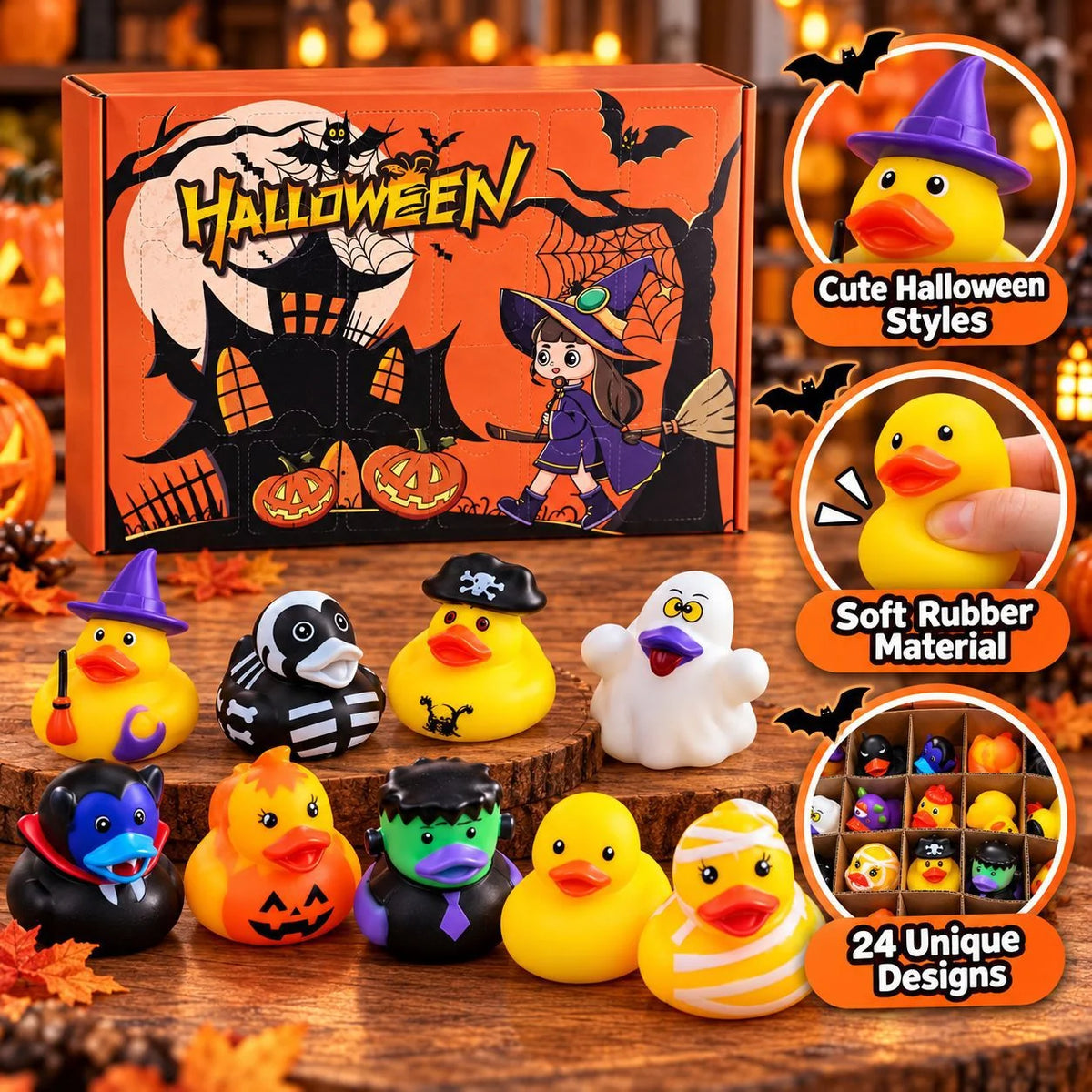Rubber Duck Advent Calendar 24 Vinyl Bath Toys