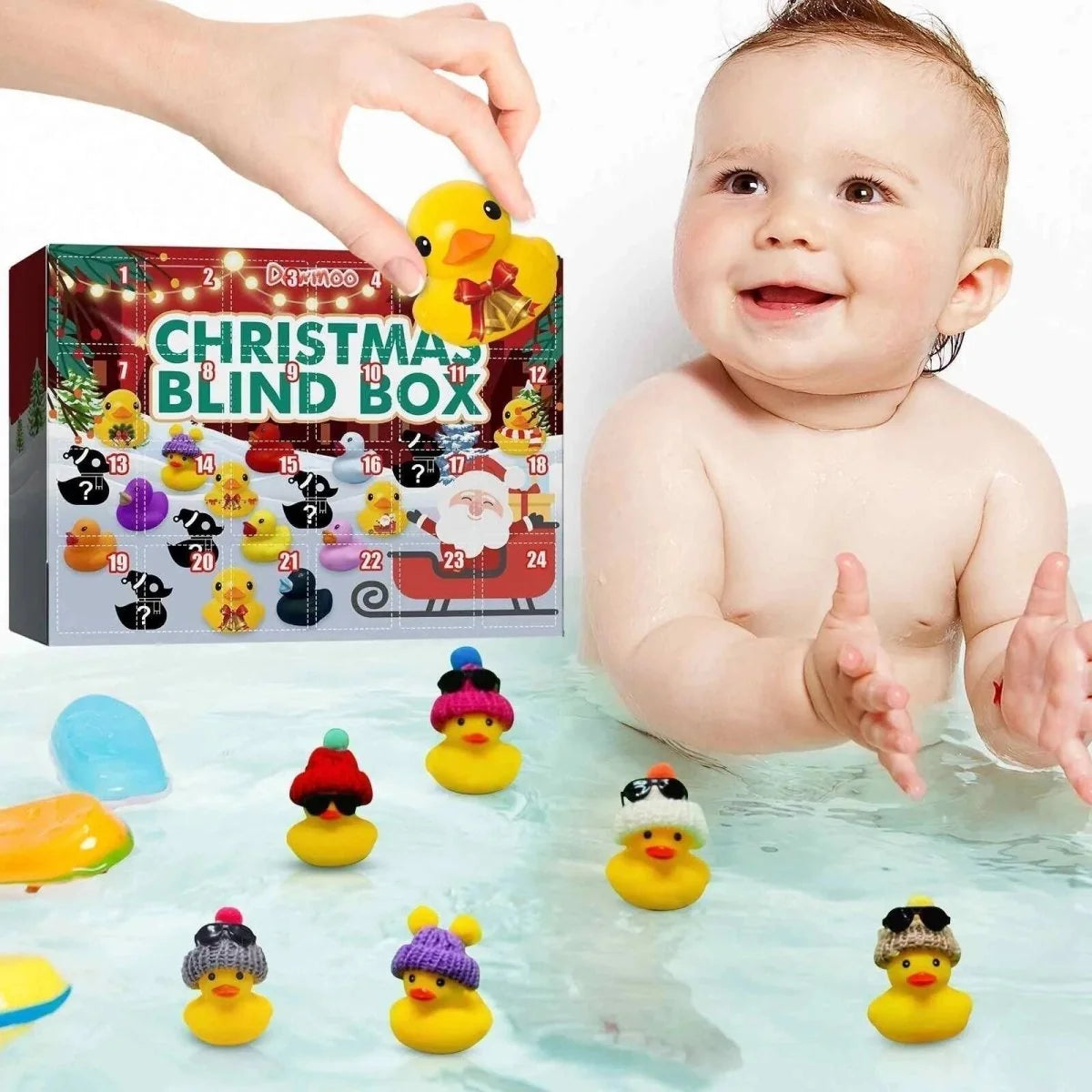 Rubber Duck Advent Calendar Christmas-Themed Set of 24