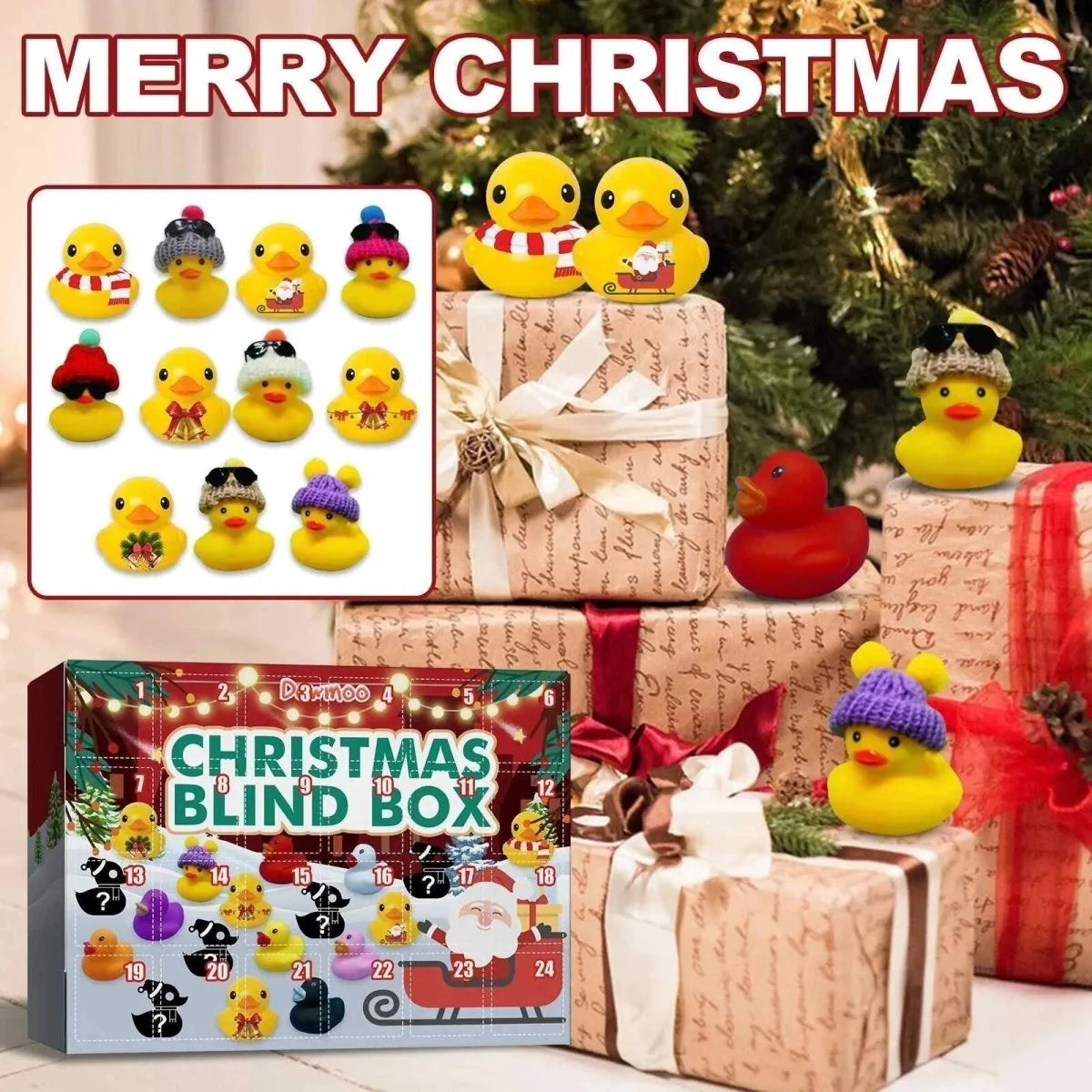 Rubber Duck Advent Calendar Christmas-Themed Set of 24