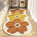 Rug Floral Design Soft Cashmere-Like Non-Slip Backing