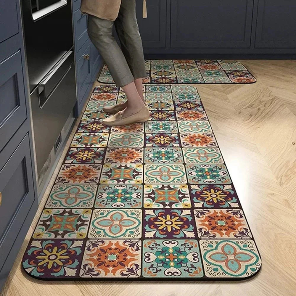 Rug Runner Non-Slip Backing Soft Surface Easy-Care Fabric