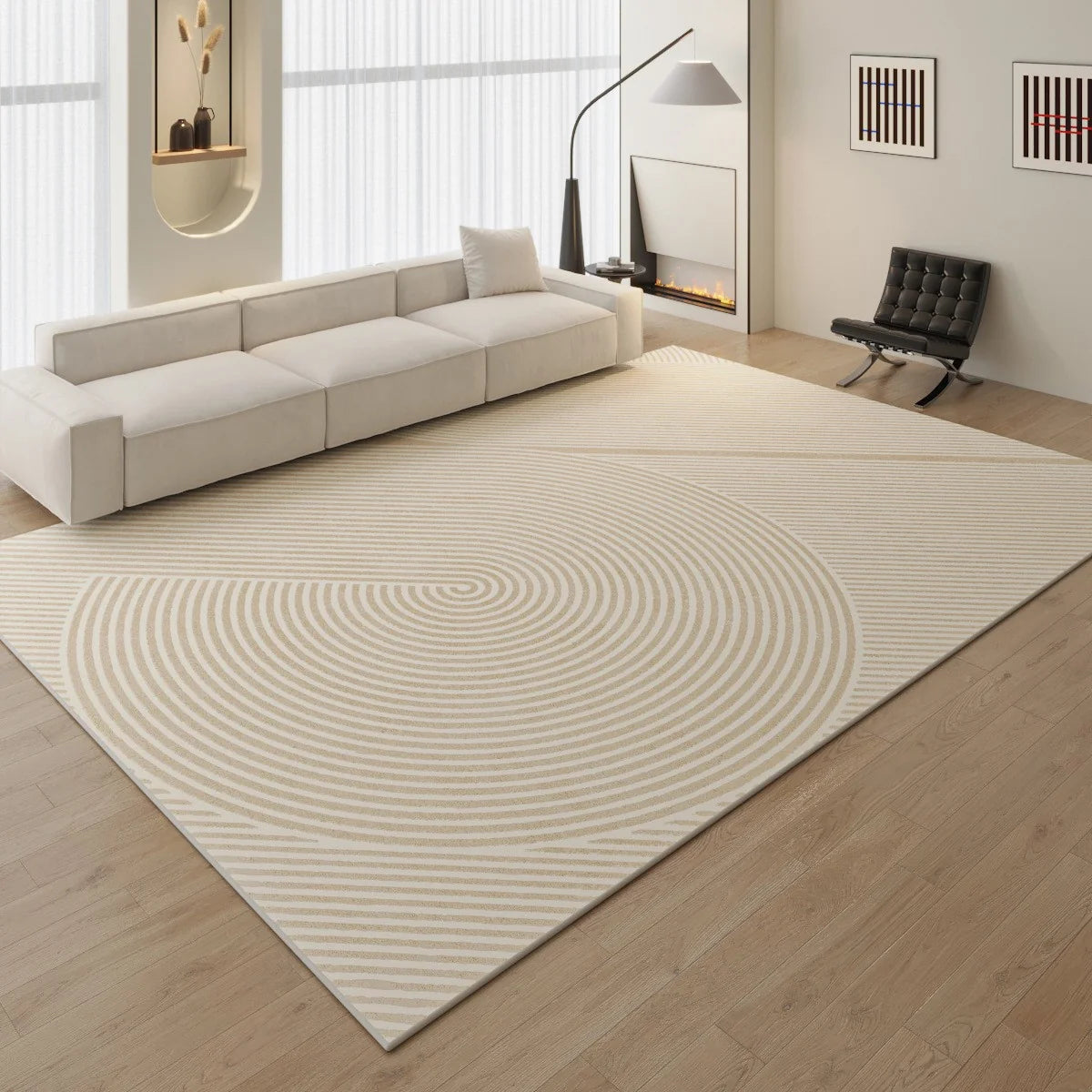 Rug Textured Stain-Resistant Non-Slip Backing