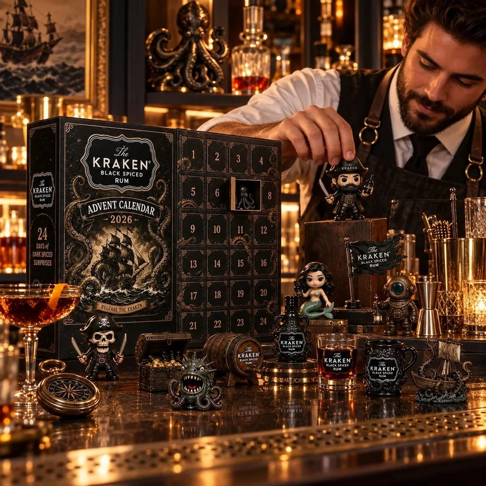 Rum Advent Calendar 24 Mini Bottles Compact Display