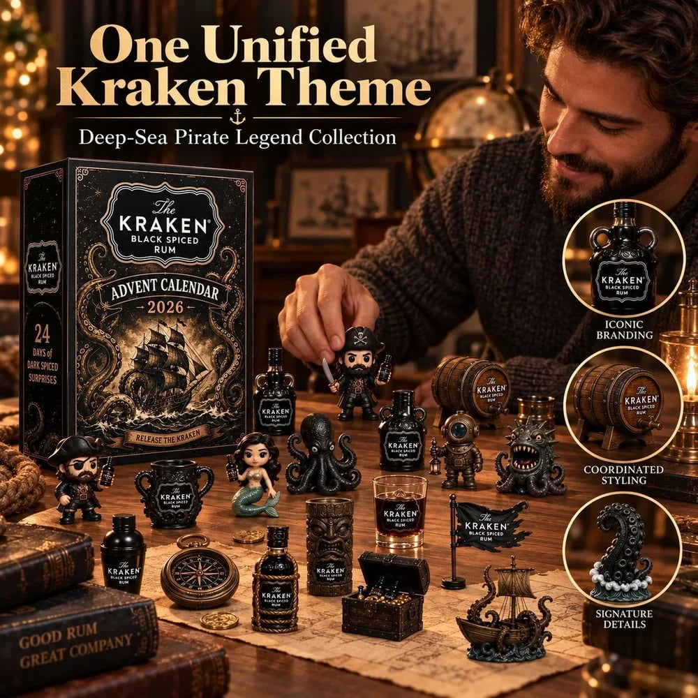 Rum Advent Calendar 24 Mini Bottles Compact Display