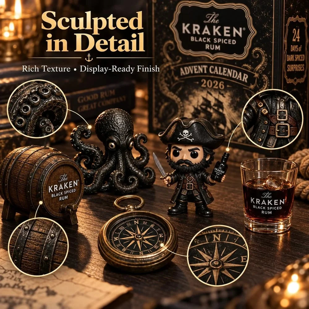 Rum Advent Calendar 24 Mini Bottles Compact Display