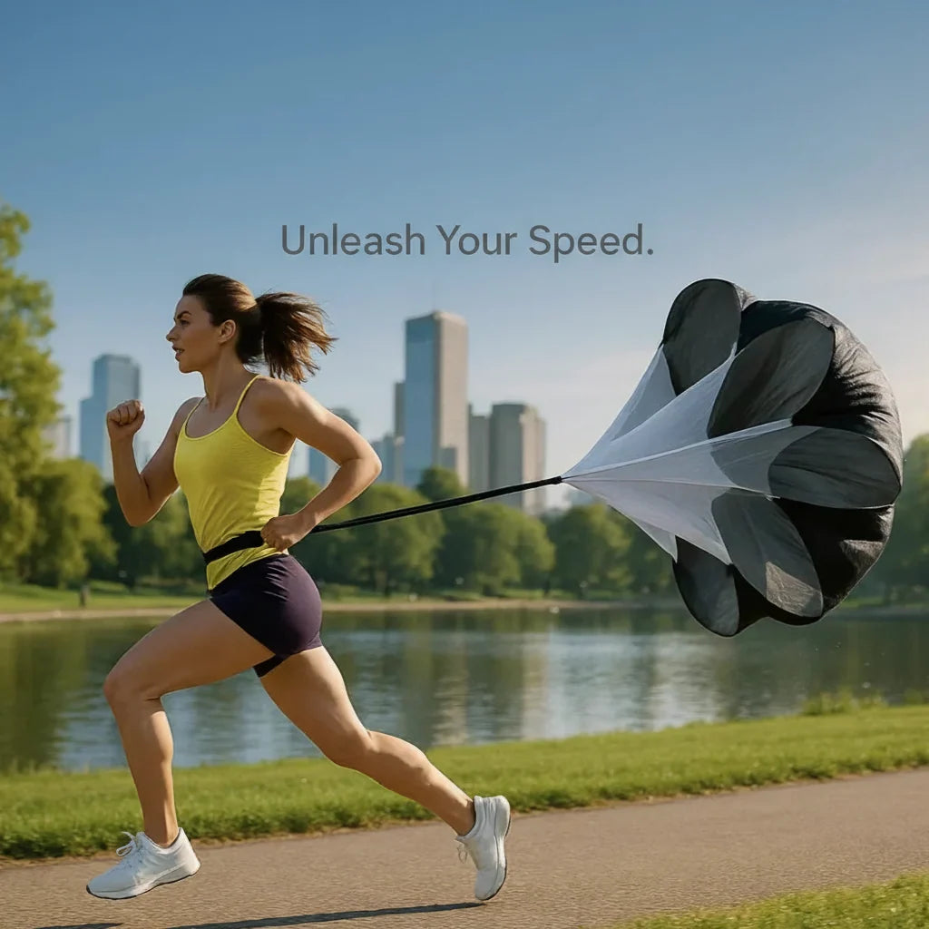 Running Parachute Trainer Adjustable Waist Belt Foldable & Portable
