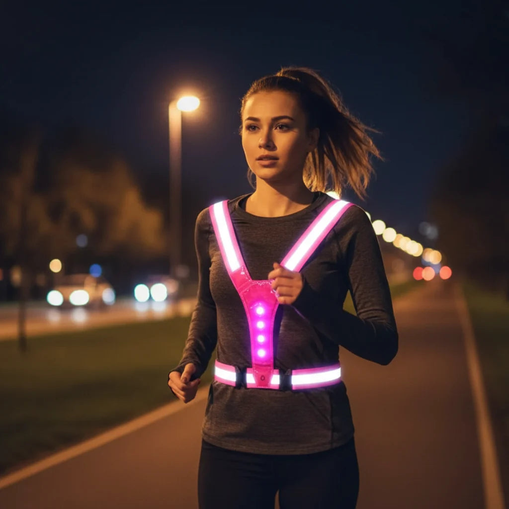 Running Vest LED Reflective USB-Rechargeable 3 Light Modes