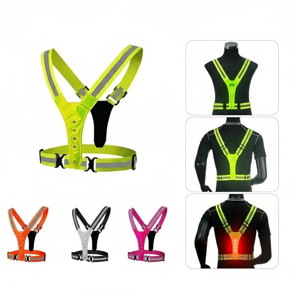 Running Vest LED Reflective USB-Rechargeable 3 Light Modes