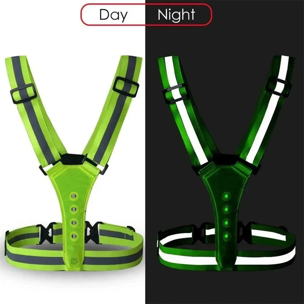 Running Vest LED Reflective USB-Rechargeable 3 Light Modes