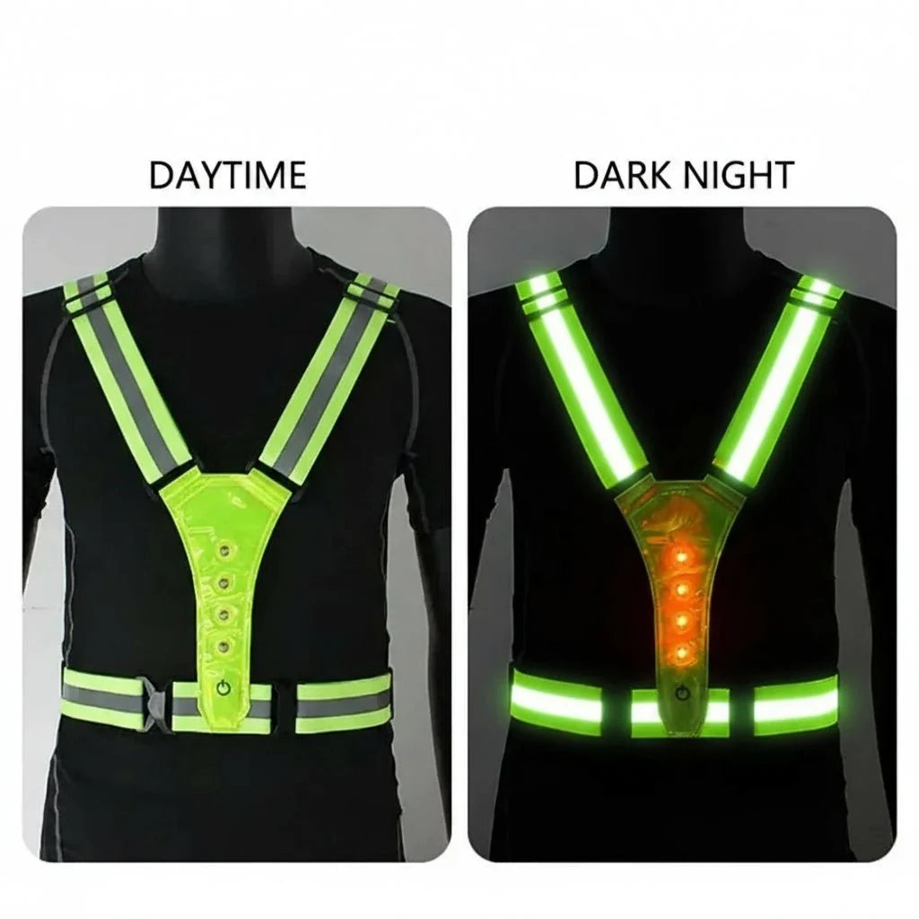 Running Vest LED Reflective USB-Rechargeable 3 Light Modes