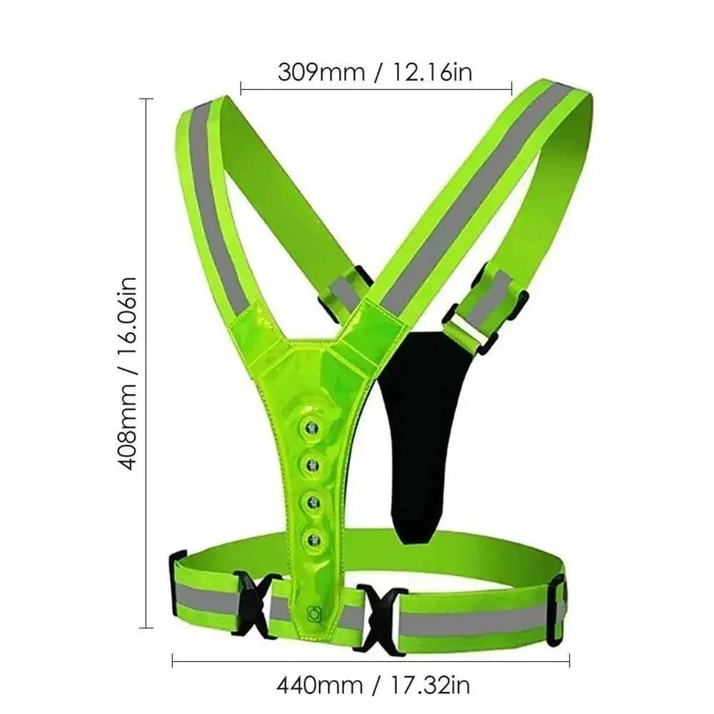 Running Vest LED Reflective USB-Rechargeable 3 Light Modes