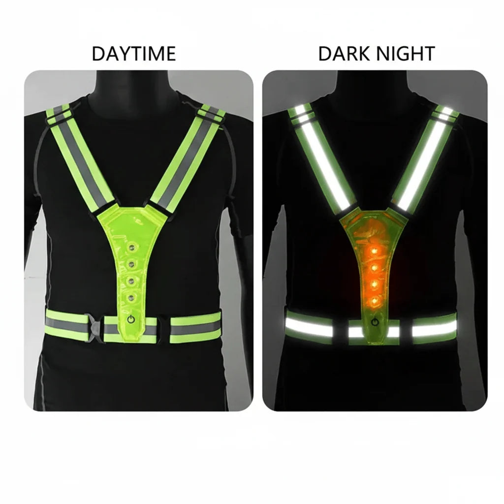 Running Vest LED Reflective USB Rechargeable