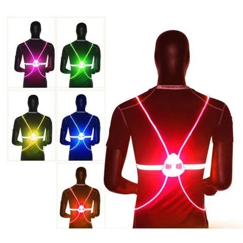 Safety Vest 360-Degree Visibility Flashing LEDs Adjustable Fit