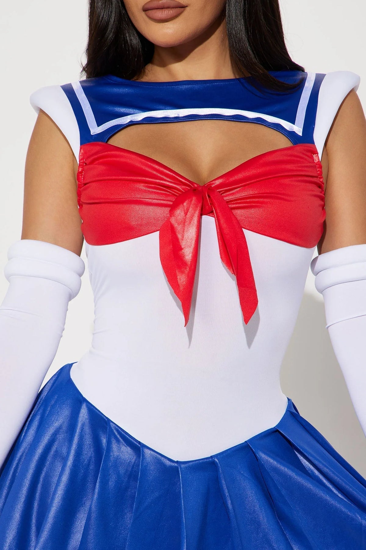 Sailor Costume Set Bow Front Bodysuit Pleated Skirt Gloves Included