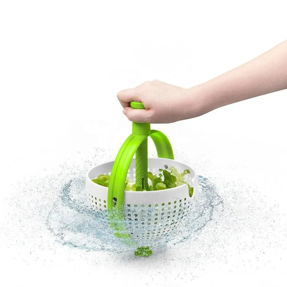 Salad Spinner Bowl Dual-Function Collapsible Handle Non-Slip