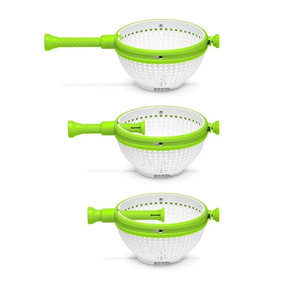 Salad Spinner Bowl Dual-Function Collapsible Handle Non-Slip