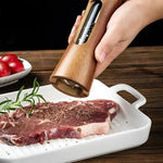 Salt and Pepper Mill Set Natural Wood Adjustable Grind Settings