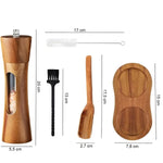 Salt and Pepper Mill Set Natural Wood Adjustable Grind Settings