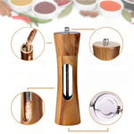 Salt and Pepper Mill Set Natural Wood Adjustable Grind Settings