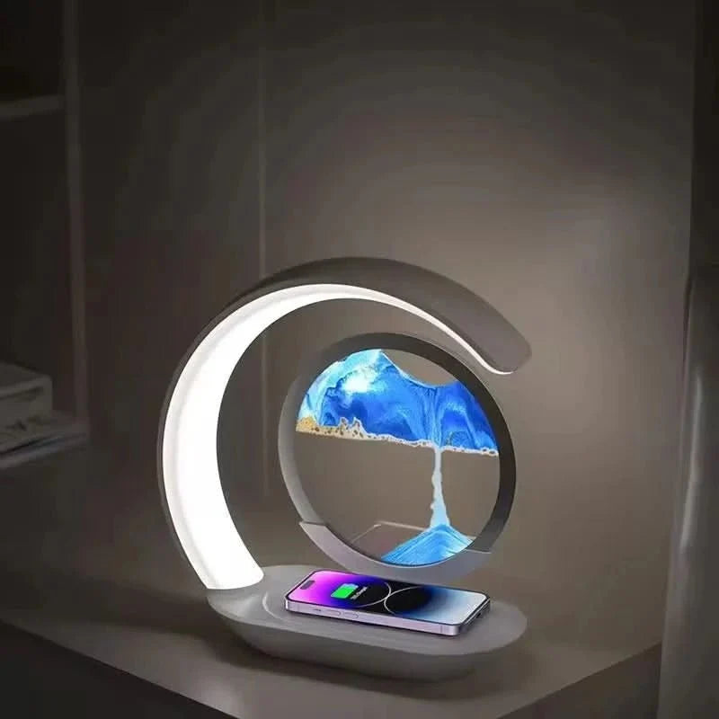 Sand Art Lamp 3D Display Touch Dimmable Wireless Charging