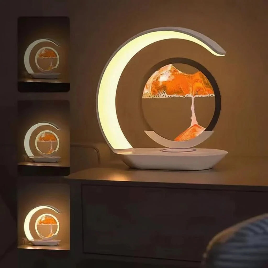 Sand Art Lamp 3D Display Touch Dimmable Wireless Charging