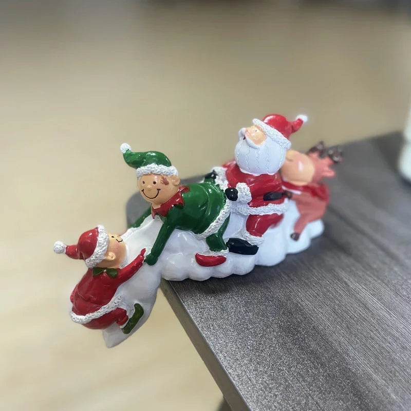 Santa Claus Figurine Handcrafted Ceramic Holiday Decor
