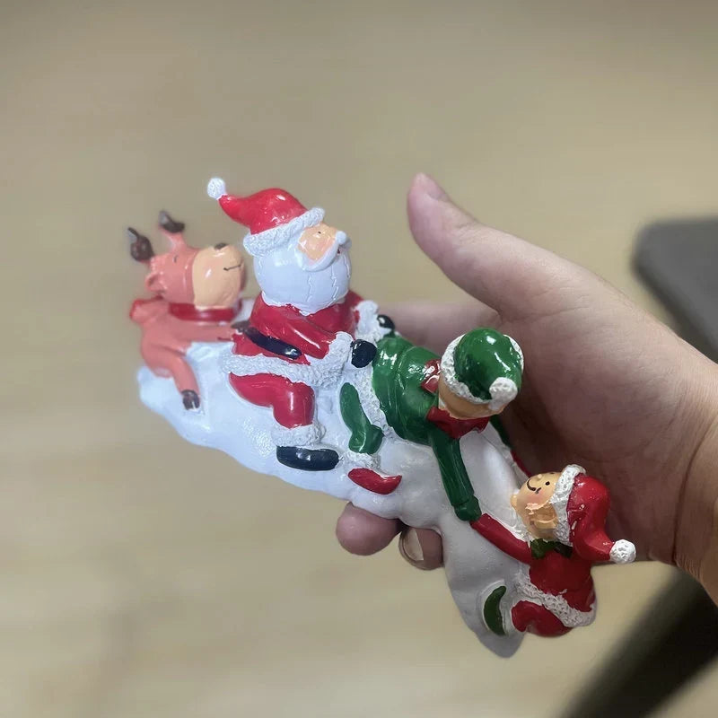 Santa Claus Figurine Handcrafted Ceramic Holiday Decor