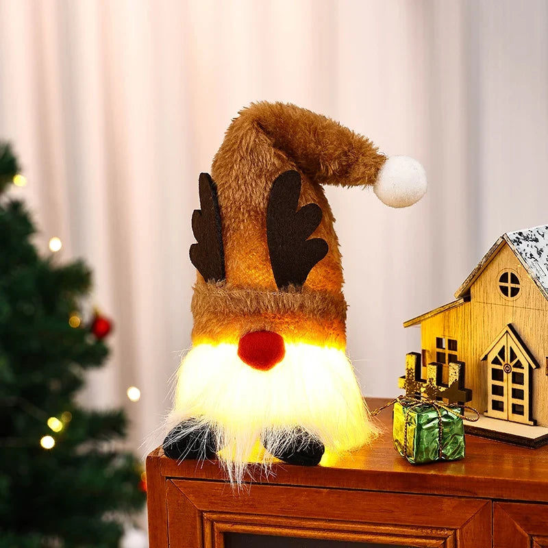 Santa Claus Figurine Soft-Glow LED Easy-Care Fabric